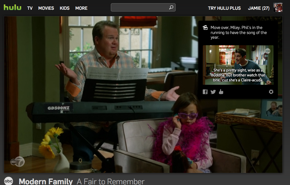 Hulu Enhanced Viewing Feature