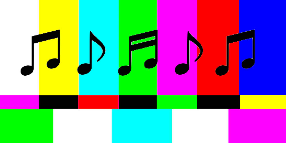 color bars music notes